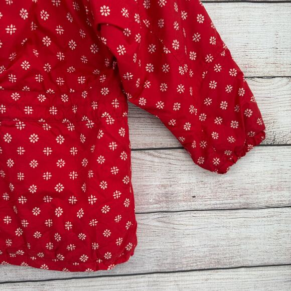 Obermeyer Snow Flake Print Ski Snowboard Jacket Juniors 12 Red White Youth - Picture 13 of 15